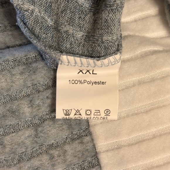 New Long Sleeve Full Zipper Hooded Sweater Size XXL Gray And White Polyester - Picture 7 of 14